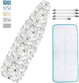 img 4 attached to 👕 Dalykate 15x54 Ironing Board Cover and Pad - Elastic Edge, Scorch/Stain Resistant, Thick Padding, 4 Fasteners, Protective Scorch Mesh Cloth