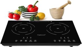 img 4 attached to 🔥 Trighteach Portable Induction Cooktop - Double Countertop Burner, 1800W Electric Stove with Digital Touch Sensor, Kids Safety Lock, and 8 Power Levels Induction Cooker (Suitable for Magnetic Cookware)