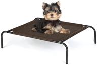 haitral elevated pet bed: small cat bed for indoor/outdoor, camping and travel - 27 x 21 x 7 inches, brown linen logo