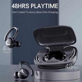 img 2 attached to 🎧 Bluetooth 5.0 Wireless Running Earbuds with Earhooks, Touch Control & Charging Case - HI-FI Stereo In-Ear Sports Headphones