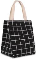 🥪 insulated lunch tote handbag: homespon reusable lunch bag for women, men, school, office - canvas fabric with aluminum foil логотип