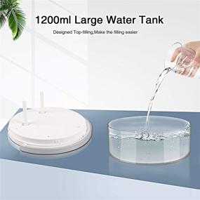 img 2 attached to 🌬️ Ultra-Quiet Cool Mist Humidifiers for Bedroom, Office & Baby Room - 1.2L Portable Desk Humidifier with Night Light - White