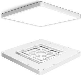 img 2 attached to 🔘 12 Inch LED Flush Mount Square Ceiling Light Fixture, 24W 3200LM, 5000K Daylight White, Ultra-Thin 0.94 Inch Thickness Ceiling Lamp for Kitchen, Bathroom, Bedroom, Living Room