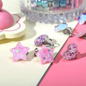 img 1 attached to PinkSheep Unicorn Clip On Earrings for Little Girls - Rainbow Bling Earrings, 6 Pairs [Best Gift]