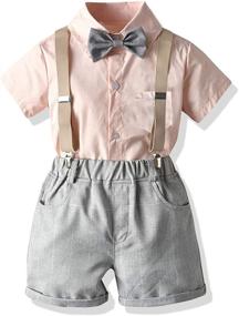 img 4 attached to 👔 Carlatar Little Gentleman Outfits: Boys' Clothing Sets with Suspender Styling