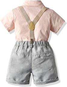 img 3 attached to 👔 Carlatar Little Gentleman Outfits: Boys' Clothing Sets with Suspender Styling