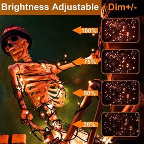 img 1 attached to Spooky Glow: TURNMEON 66 Ft 200 LED String Lights Halloween Decor with 🎃 Timer Remote - 8 Flashing Modes, Waterproof Outdoor/Indoor Decoration for Tree, Garden, Yard (Orange)