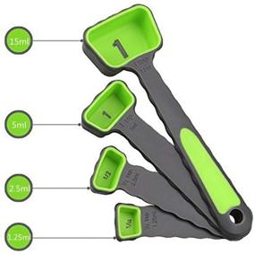 img 1 attached to 8 Piece Set of Collapsible Silicone Measuring Cups & Spoons - Includes Green Silicone Measuring Cup and Collapsible Spoon - Ideal for Camping and Pet Food Uses