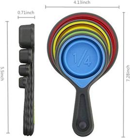 img 2 attached to 8 Piece Set of Collapsible Silicone Measuring Cups & Spoons - Includes Green Silicone Measuring Cup and Collapsible Spoon - Ideal for Camping and Pet Food Uses