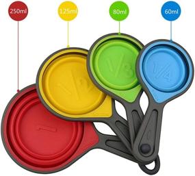 img 3 attached to 8 Piece Set of Collapsible Silicone Measuring Cups & Spoons - Includes Green Silicone Measuring Cup and Collapsible Spoon - Ideal for Camping and Pet Food Uses