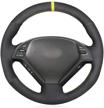 mewant suede steering wheel cover for infiniti g25 g35 g37 2007-2013 ex35 ex37 2008-2013 q40 q60 2014 2015 qx50 2014-2018 / steering wheels accessories for infiniti g25 g35 g37 logo