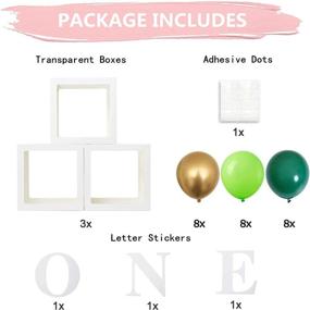 img 2 attached to Birthday Decorations for Boys: 1st-Year ONE Balloon Boxes with Green and Golden 🎉 Balloons, Blocks Design Backdrop, Perfect for 1-Year-Old Boy's First Birthday Cake Smash, Photo Props Included