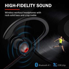 img 2 attached to 🎧 BassPal TonePro U14 Bluetooth Headphones: Waterproof, Wireless Sport Earphones with Mic, Richer Bass HD Stereo, Sweatproof In Ear Earbuds for Gym Running Workout