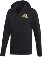 adidas metallic full zip hooded sweatshirt men's clothing logo