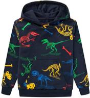 🦖 tlaenson lightweight dinosaur sweatshirts for boys: stretchy clothing, fashion hoodies, and sweatshirts logo