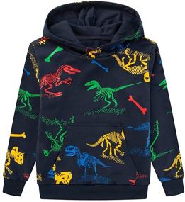 img 4 attached to 🦖 TLAENSON Lightweight Dinosaur Sweatshirts for Boys: Stretchy Clothing, Fashion Hoodies, and Sweatshirts