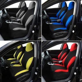 img 1 attached to 🚘 Enhance Your Ride with AUTOYOUTH Racing Style Integrated Front Bucket Seat Cover – Flat Cloth Two Tone Colors (Red/Black) – Universal Fit for Most Vehicles, SUVs, and Trucks – Upgrade Your Auto Interior (BLUE-2)