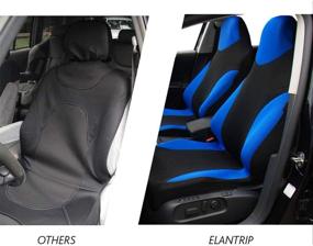 img 2 attached to 🚘 Enhance Your Ride with AUTOYOUTH Racing Style Integrated Front Bucket Seat Cover – Flat Cloth Two Tone Colors (Red/Black) – Universal Fit for Most Vehicles, SUVs, and Trucks – Upgrade Your Auto Interior (BLUE-2)