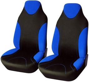 img 4 attached to 🚘 Enhance Your Ride with AUTOYOUTH Racing Style Integrated Front Bucket Seat Cover – Flat Cloth Two Tone Colors (Red/Black) – Universal Fit for Most Vehicles, SUVs, and Trucks – Upgrade Your Auto Interior (BLUE-2)