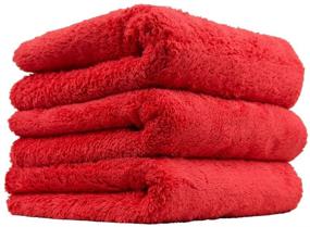 img 1 attached to 🧼 Chemical Guys Red Happy Ending Edgeless Microfiber Towel (16 in. x 16 in.) - Pack of 3