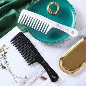 img 1 attached to 💆 XINSANRUI Wide Teeth Detangling Comb for Curly and Long Hair, Ideal for Wet Hair - CB2003 (Clear White)