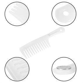 img 3 attached to 💆 XINSANRUI Wide Teeth Detangling Comb for Curly and Long Hair, Ideal for Wet Hair - CB2003 (Clear White)