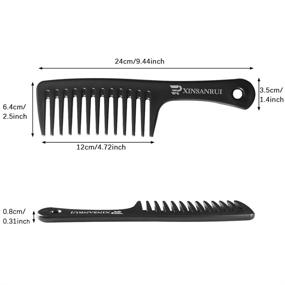 img 2 attached to 💆 XINSANRUI Wide Teeth Detangling Comb for Curly and Long Hair, Ideal for Wet Hair - CB2003 (Clear White)