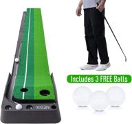 🏌️ mesixi portable indoor outdoor golf putting green mat with auto ball return system - mini golf training aid equipment for men, ideal for home, office, and outdoor use - perfect golf gifts logo