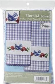 img 2 attached to 🐦 Bluebird Stamped Embroidery: Exquisite Design Crafts (Set of 2) - 18 by 28