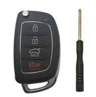 hyundai sonata santa fe key fob case shell: upgrade with uncut blade, screwdriver, and black cover! logo