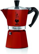 кофеварка bialetti moka color espresso (6 чашек, бордо): насыщенный и яркий заварщик для настоящего итальянского кофе. логотип