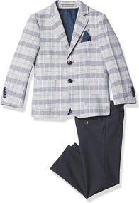 img 3 attached to Isaac Mizrahi Boys' Slim Fit 2-Piece Plaid Wales Contrast Suit in Multi Colors