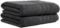 🛀 quba linen extra large bath sheets - pack of 2, 35"x70" ringspun cotton towels: soft, absorbent, quick dry - hotel quality (grey, 35x70) logo