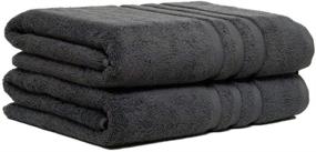 img 2 attached to 🛀 Quba Linen Extra Large Bath Sheets - Pack of 2, 35"x70" Ringspun Cotton Towels: Soft, Absorbent, Quick Dry - Hotel Quality (Grey, 35x70)