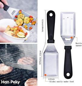 img 2 attached to 🔥 Han Peky 9-Piece Flat-top Grill Accessories Kit: Commercial Grade Griddle Tools Set for Blackstone, Including Spatulas, Chopper, Tongs, Bottle, Meat Thermometer, and Carry Bag