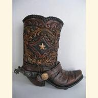 высокая коричневая ваза satn spurs western wear copper логотип