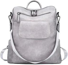 img 4 attached to CLUCI Designer Convertible Two Toned Women's Handbags & Wallets: Stylish and Functional Fashion Backpacks