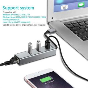 img 2 attached to 🔌 JAVONTEC USB to Ethernet Adapter with 3 Port USB 3.0 Hub - Fast Wired Network Converter for Laptops, Computers, Tablets and More