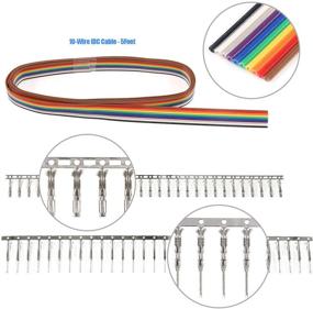 img 1 attached to 🔌 Гларкс Набор коннекторов для корпуса разъемов мужского/женского типа, 635 шт. - Включает 40 разъемов 2,54 мм шага и 10 проводов плоской радужной ленты IDC - Совместим с набором коннекторов Дюпон
