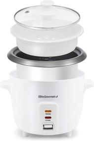 img 4 attached to 🍚 Elite Gourmet Electric Rice Cooker ERC-006NST - Non Stick Inner Pot for Soups, Stews, Grains, Cereals - Keep Warm Feature - 6 Cups Capacity - White