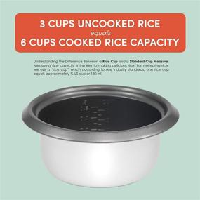 img 3 attached to 🍚 Elite Gourmet Electric Rice Cooker ERC-006NST - Non Stick Inner Pot for Soups, Stews, Grains, Cereals - Keep Warm Feature - 6 Cups Capacity - White