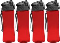 💦 enhance hydration with colorful set of 4 sport water bottles - including mesh infuser for fruit infused waters - convenient spring loaded lid with latch! logo