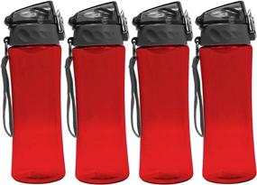 img 4 attached to 💦 Enhance Hydration with Colorful Set of 4 Sport Water Bottles - Including Mesh Infuser for Fruit Infused Waters - Convenient Spring Loaded Lid with Latch!