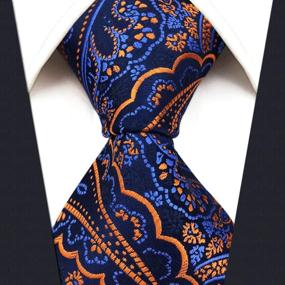 img 2 attached to 👔 Classic Men's Accessories - Shlax Necktie Paisley Orange Ties, Cummerbunds & Pocket Squares