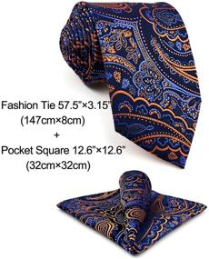 img 3 attached to 👔 Classic Men's Accessories - Shlax Necktie Paisley Orange Ties, Cummerbunds & Pocket Squares