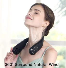 img 3 attached to 🌀 SWEETFULL Portable Neck Fan, Bladeless Fan with 4000mAh Rechargeable Battery, Hands-Free USB Operated Cooling Hanging Fan for Women Men, Quiet Neck Cooler for Office with 3 Speeds