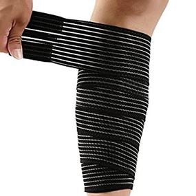 img 4 attached to 🔴 Zinghey Elastic Calf Compression Bandage Sleeve Wrap for Men and Women - Calf Pain Relief, Lower Leg Compression Support, Shin Splint Guard - Adjustable, Plus Size, Black, Large