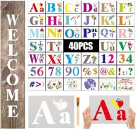 🎨 40pcs aa-zz letter stencils - larger alphabet diy templates for painting on wood, canvas, fabric & more - reusable plastic art drawing stencils for chalkboard, door signage, garden, porch decor - includes brush logo