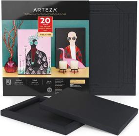 img 4 attached to 🎨 Arteza Mixed Media Paper Foldable Canvas Pad, 8 x 11 Inches, 20 Sheets of Black Drawing Paper, 246 lb, Art Supplies for Wet and Dry Media, Ideal for SEO