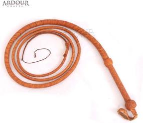 img 2 attached to 🐂 Ardour Crafts Premium Cowhide Leather Bullwhip - 4 to 10 Feet Length, 12 Plait Tan Bull Whip with Loud Crack and Heavy Duty Performance